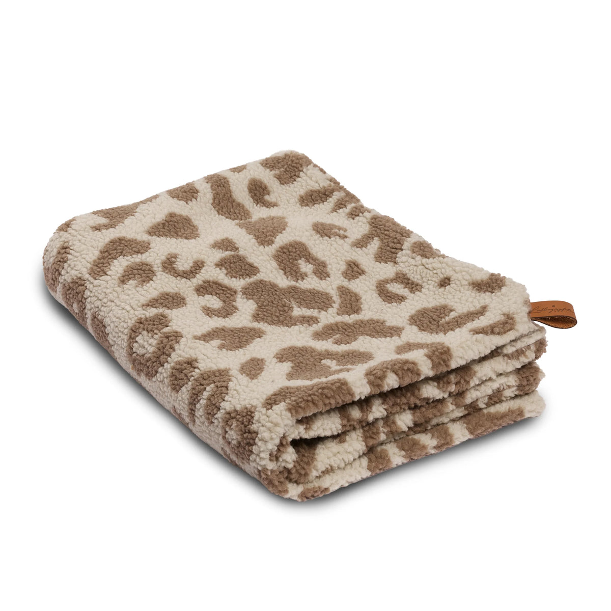 Teddy Dog Blanket - Sand/Brown Leopard